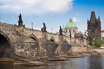 Image showing Karlov or charles bridge in Prague