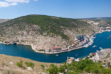 Image showing The Type on bay Balaklavy. Ukraine, Sevastopol, Black sea