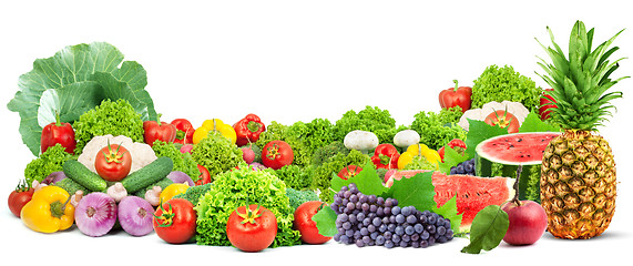 Image showing Colorful healthy fresh fruits and vegetables