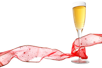 Image showing Champagne and Ribbon