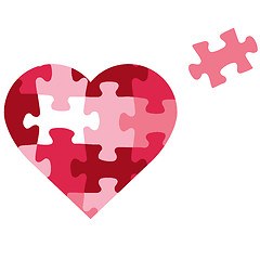 Image showing Puzzle heart icon