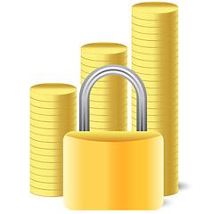 Image showing money icon with lock and coins