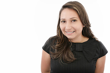 Image showing Portrait of young woman with brackets