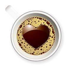 Image showing Coffee cup love heart