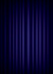 Image showing Closed blue theater silk curtain background with wave, EPS10