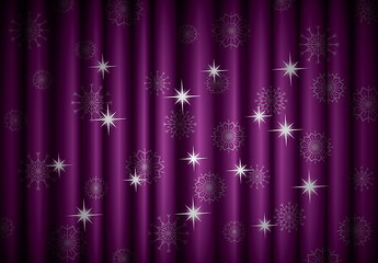 Image showing Christmas violet curtain background with snowflakes, EPS10