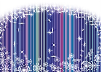 Image showing Christmas blue curtain background with snowflakes, EPS10