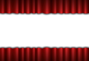 Image showing Red theater silk curtain background with wave, EPS10