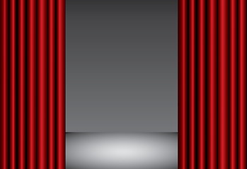 Image showing Red theater silk curtain background with wave, EPS10