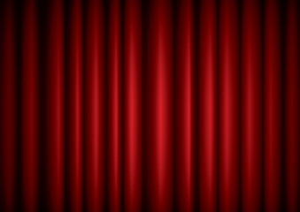 Image showing Closed red theater silk curtain background with wave, EPS10