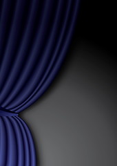 Image showing Blue theater silk curtain background with wave, EPS10