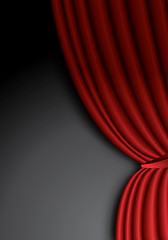 Image showing Red theater silk curtain background with wave, EPS10