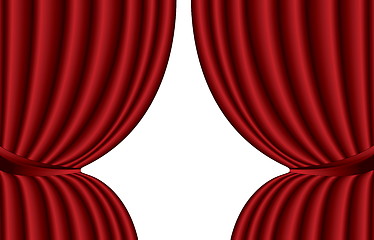 Image showing Red theater silk curtain background with wave, EPS10