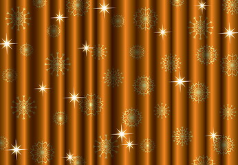 Image showing Christmas gold curtain background with snowflakes, EPS10