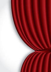 Image showing Red theater silk curtain background with wave, EPS10