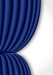 Image showing Blue theater silk curtain background with wave, EPS10