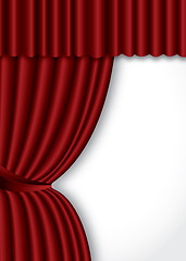 Image showing Red theater silk curtain background with wave, EPS10