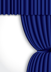 Image showing Blue theater silk curtain background with wave, EPS10