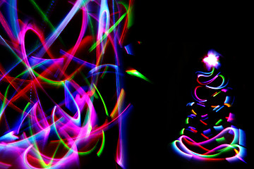 Image showing christmas tree from xmas lights