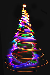 Image showing christmas lights as xmas tree