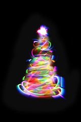 Image showing christmas lights as xmas tree