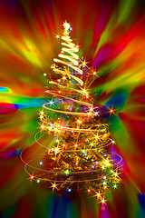 Image showing christmas tree from xmas lights