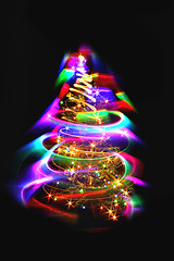 Image showing christmas lights as xmas tree