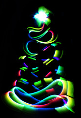 Image showing xmas tree from the christmas lights