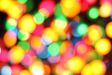 Image showing abstract color christmas lights