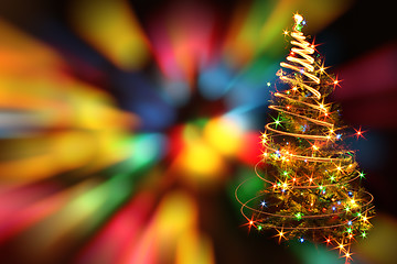 Image showing christmas tree from xmas lights