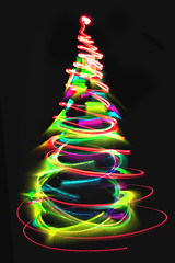 Image showing christmas lights as xmas tree