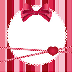 Image showing pink scrap background with bow