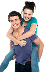 Image showing Cheerful and fun loving couple having great time