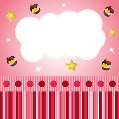 Image showing pink scrap background with cloud