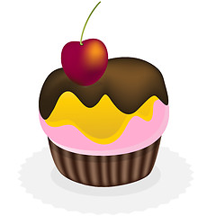 Image showing cupcake with cherry
