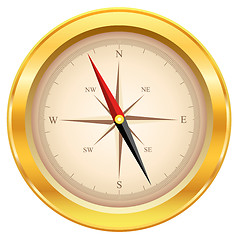 Image showing gold compass