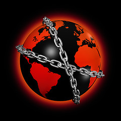 Image showing chained world globe