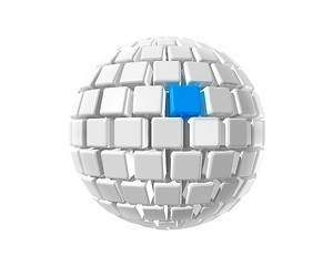 Image showing Sphere made of small cubes