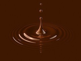 Image showing drop of liquid chocolate and ripple