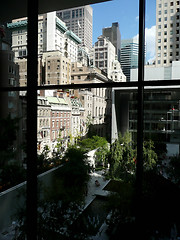 Image showing Manhattan skyscrapers view from inside