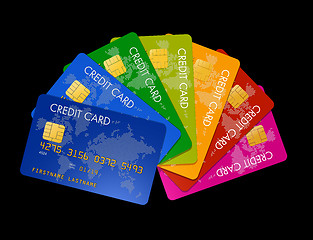 Image showing Colored credit cards