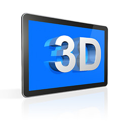 Image showing 3D television screen with 3D text