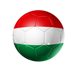 Image showing Soccer football ball with Hungary flag