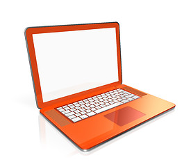 Image showing orange Laptop computer isolated on white