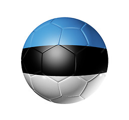 Image showing Soccer football ball with Estonia flag