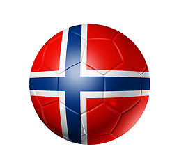 Image showing Soccer football ball with Norway flag
