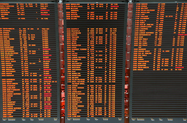 Image showing Airport flight board information