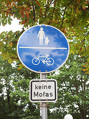 Image showing Pedestrian area sign