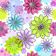 Image showing Seamless colorful floral pattern