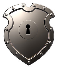 Image showing metal shield with keyhole